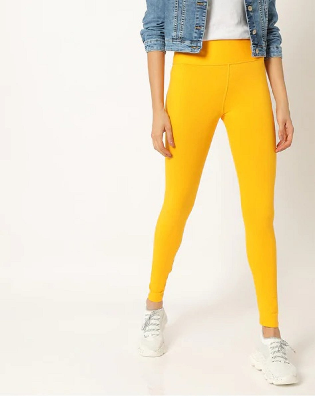 Colorfulkoala Yellow High Waisted Leggings Size XS - $18 - From Vintage