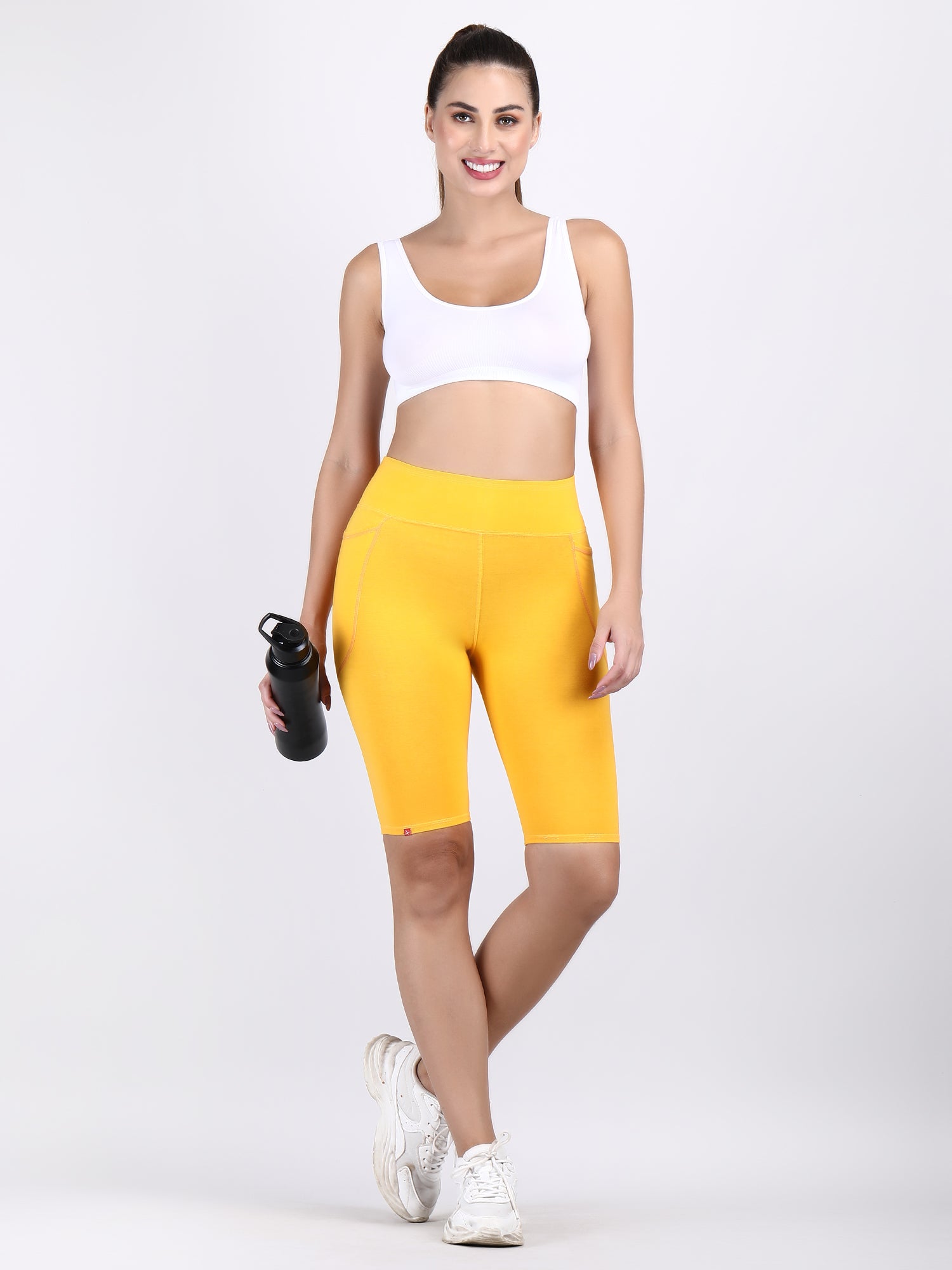 Yellow cycling shop shorts