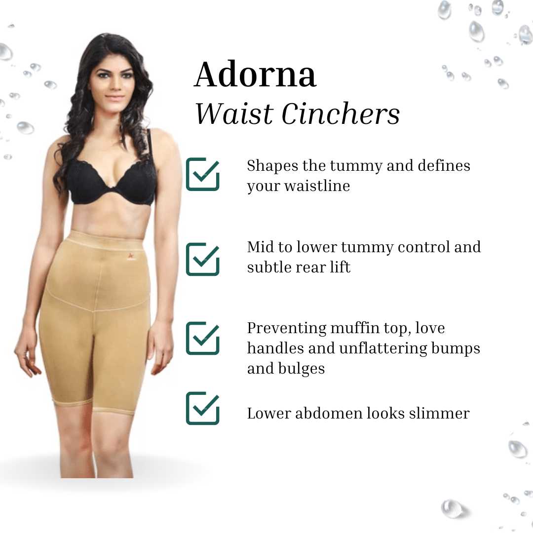 ADORNA Women Cotton Spandex Blend Body Bracer Suit for Thighs, Back, Tummy  - Soft Stretchable Tummy Control Bodysuit…
