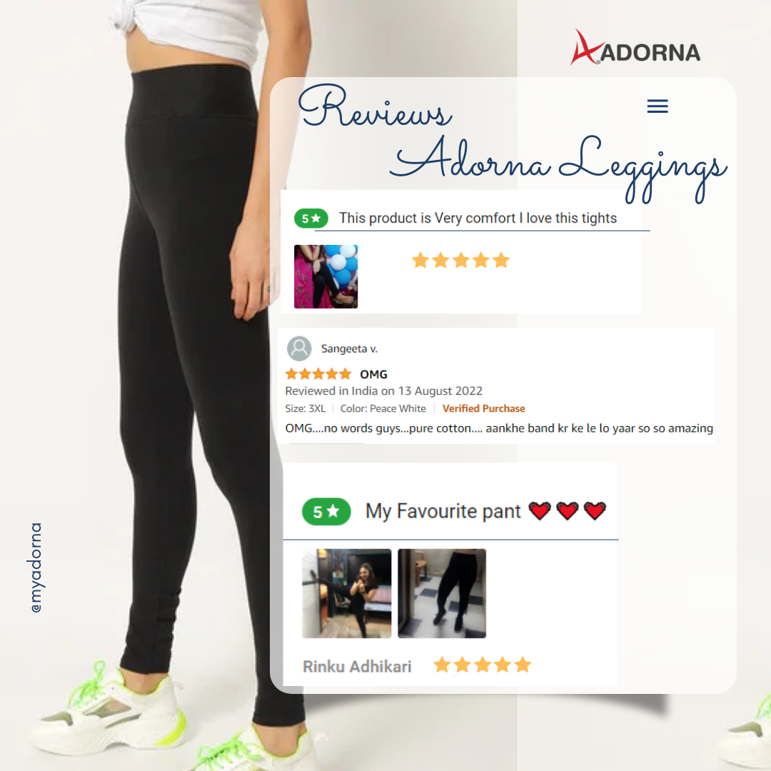 Adorna Active Leggings - Black Shapparel Cotton Leggings - Breathable