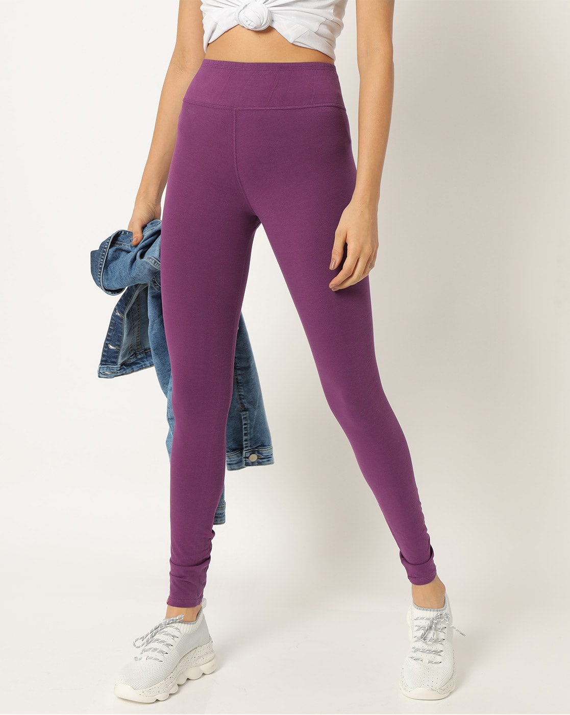 Stretchable Full Embroidery Cotton Legging - Violet @ 77% OFF Rs 411.00  Only FREE Shipping + Extra Discount - Legging, Buy Legging Online,  Stretchable Legging, online Sabse Sasta in India - Leggings for Women -  1307/201 - iStYle99.com